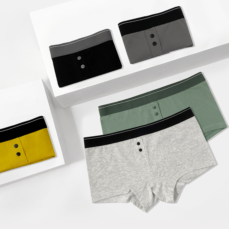 Pure Cotton Women's Boxer Briefs, Solid Color, Comfortable, Mid-Waist, Wide-Brimmed, Sporty, Breathable, Unisex Boxer Briefs for Women