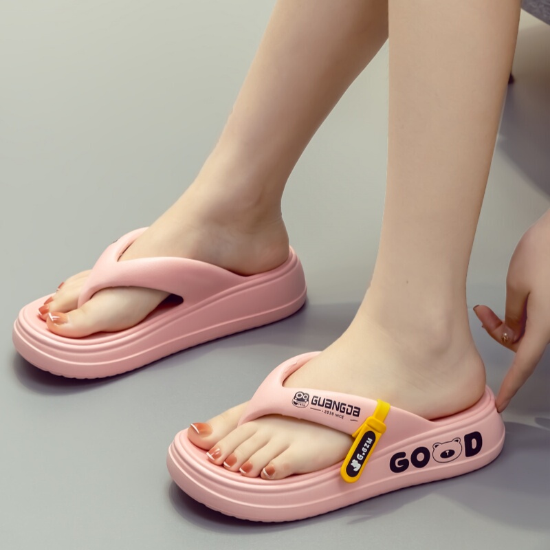soft sole Thick-Soled Flip-Flops for Women, Summer 2026 New Style, Height-Increasing, Non-Slip, Suitable for Outdoor Wear, Beach Sandals for Women