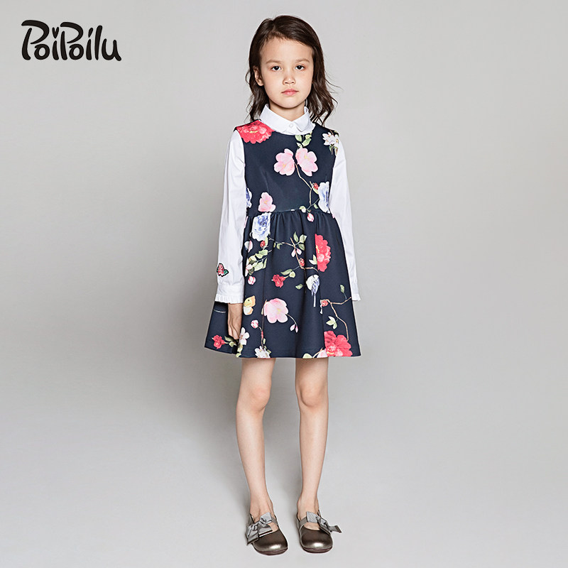 Spring and autumn in the net red Korean version of the Han Chinese version of the florist dress superOcean princess dress CUHK Tong Xiaoxiang Breeze Vest Skirt 100 hitch