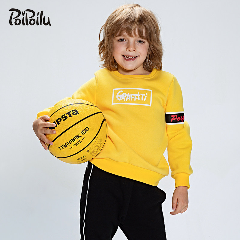 Middle and big children 12-15 years old trendy boy foreign style boy pullover sweater spring and autumn Korean version loose long-sleeved warm top