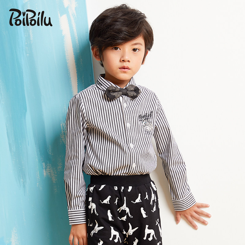 Boy shirt Spring and Autumn 2019 new autumn clothes of the big boy Yang Han Edition tops long sleeve thin tide children's shirt