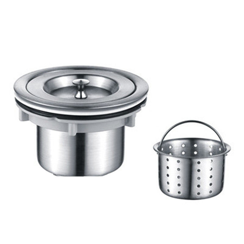 140 Kitchen Wash Basin Sink Drainer Big stainless steel Sink Sewer accessories with lifting basket overwater