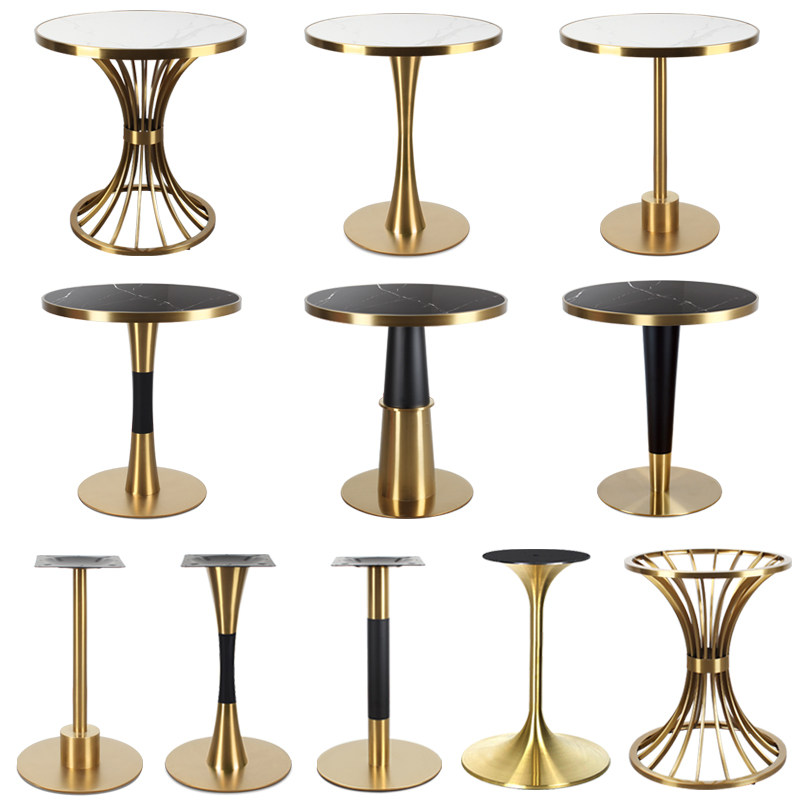 Nordic light luxury marble small round table balcony coffee table chairs dining table business simple negotiation reception table