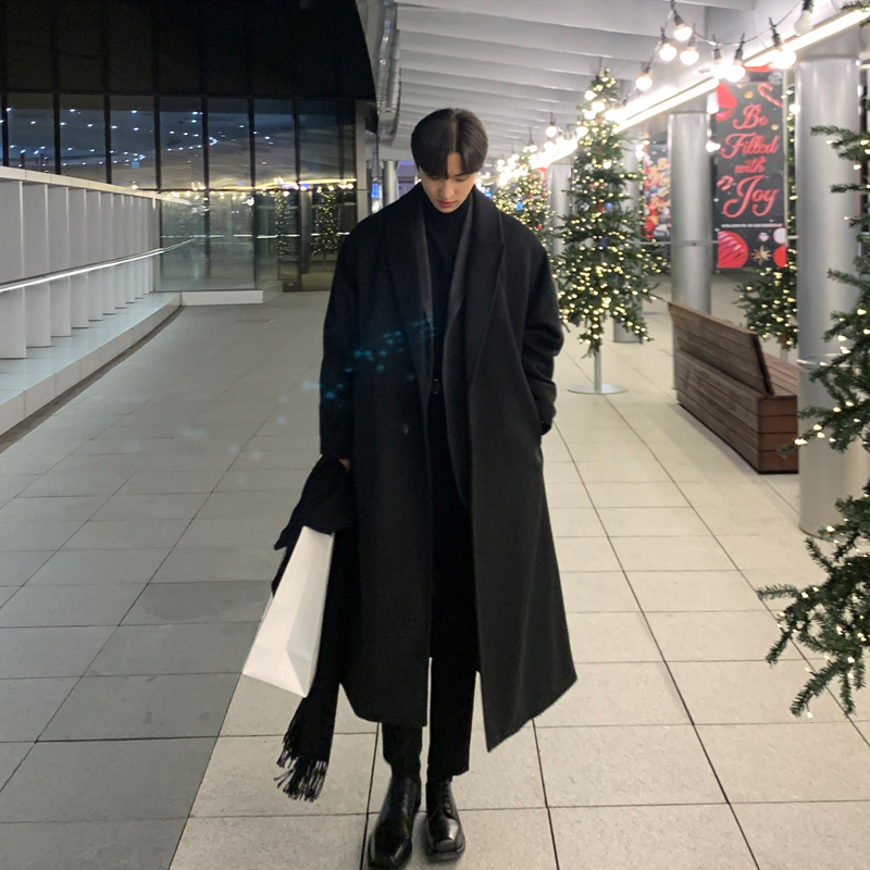 Kangshi Yishu Trendy Double-Sided Woolen Coat for Men, 2026 New Autumn and Winter Mid-Length Trench Coat Kangshi Yishu Trendy Double-Sided Woolen Coat for Men, 2026 New Autumn and Winter Mid-Length Trench Coat