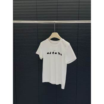 Cangmei Women's Clothing - T-Shirt with Cat Lettering Design (Recommended to Order a Size Up!)