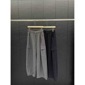 Cangmei Women's Clothing - Drawstring Elastic Waist Fine Plaid Pants Casual Pants (It's Recommended to Order a Size Up!)