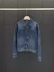 Cangmei Women's Fashion - Denim Jacket with Turn-Down Collar and Zipper Pockets (It's Recommended to Order a Size Larger!)