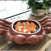 2018 Fashion Tableware Hotel Kitchen Seafood Tableware Purple Sand Crab Modeling Appliance Soup Pot Crab Soup Pot