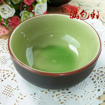 4 5 inch ice cracking glazed green porcelain rice rice bowl small soup bowl wine mat special 4 5 inch round bowl