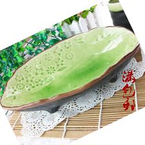 Japanese Porcelain Ice Cracked Glaze Soup Pan 1 Floral Dish Cutlery Kitchen Soup Pan 10 Four Feet Denier Pattern Dish