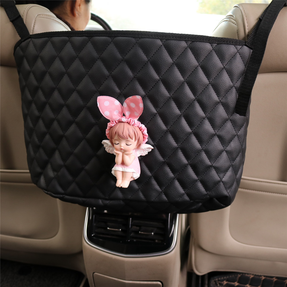 Cartoon car front seat storage net pocket hanging bag storage bag seat back storage bag multi-function car interior supplies