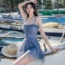 2019 new ins gió áo tắm nữ Xiêm váy bảo thủ Slim che bụng thon gọn ngực nhỏ gợi cảm tụ tập suối nước nóng - Bộ đồ bơi One Piece Bộ đồ bơi One Piece