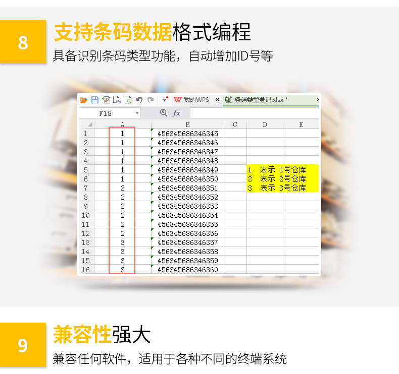 Máy quét không dây Chi Teng CT3060 độ chính xác cao cấp công nghiệp 3 m với cơ sở máy quét mã vạch nhỏ tự cảm ứng mã vạch hậu cần chuyển phát nhanh hàng hóa ra khỏi thư viện - Thiết bị mua / quét mã vạch