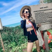 South Korea 2020 sunscreen long sleeve swimsuit small chest steel togather for diving suit Belly Button Slim Split Swimsuit Three Sets