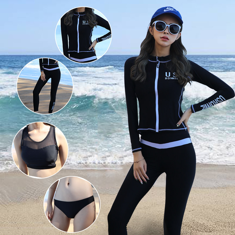 South Korea two-piece sunscreen ladies swimsuit wetsuit suit jellyfish surf suit diving equipment full set of four