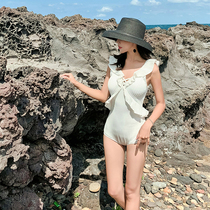 Swimsuit female one-piece ins Wind covering belly thin net red sexy small breasts gather big breasts bikini hot spring bath suit