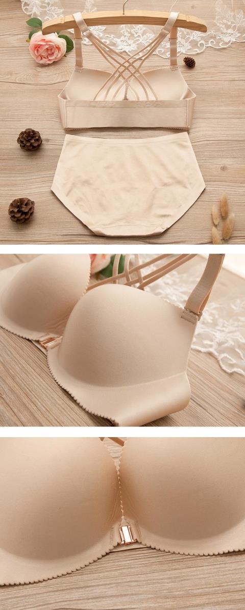 Khóa trước không có vòng thép thu thập đồ lót áo ngực nhỏ trên phần dày dày của bộ áo ngực cô gái để nhận được lưng sữa gợi cảm quan lot nu dang dui
