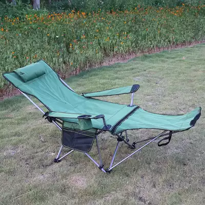 Outdoor folding recliner portable storage lunch chair camping picnic table and chair integrated light fishing chair beach chair