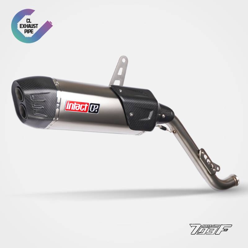 Suitable for Shengshi 703F Motorcycle Exhaust Pipe Mid-Tail Section Modification, Stainless Steel Carbon Fiber, Non-Destructive Direct Installation on the Original Factory Model