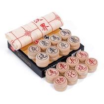 Ebony Large Gift Mini Creative Chinese Chess Solid Wood Training Puzzle Beech Wood Folding Chess Cloth Toy Red Flower