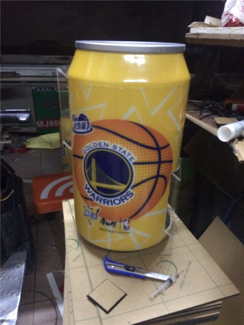 Acrylic organic glass display exhibition pop can bottle luminous props acrylic plastic suction cylindrical light box