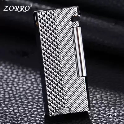zorro suluo kerosene lighter personality side slip grinding wheel retro vintage lighter genuine men custom lettering