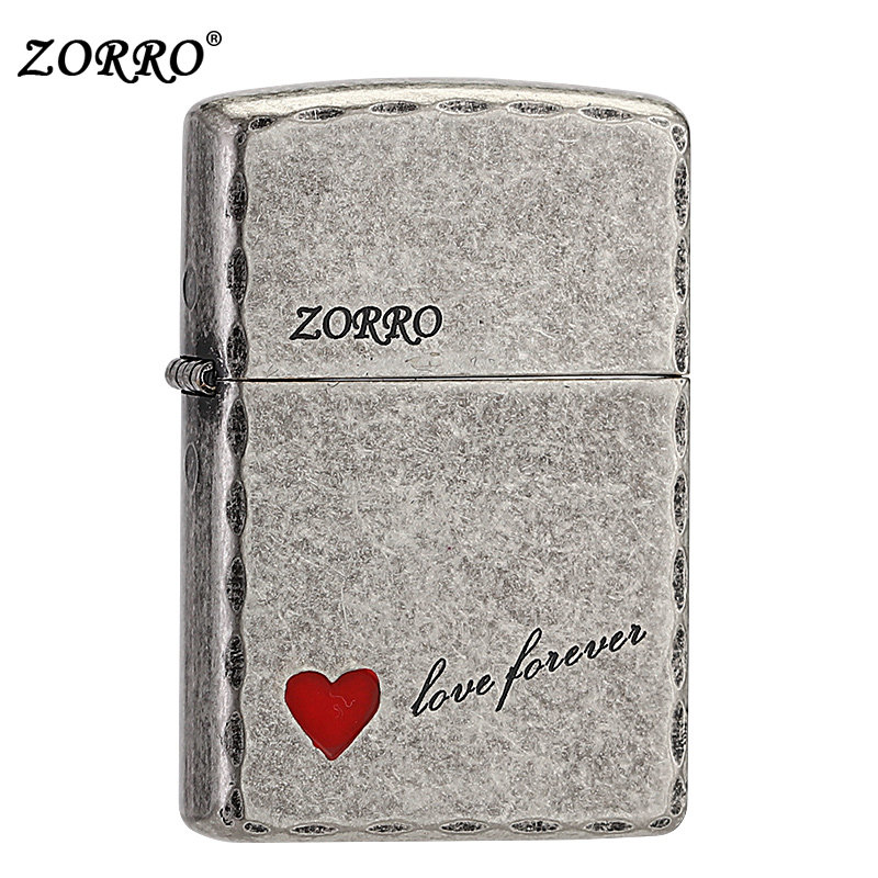 zorro sullo kerosene lighter ancient silver timeless love retro nostalgic personality windproof creative men's gifts
