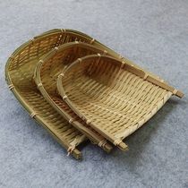 Bamboo products Bamboo woven products Household storage basket Bamboo plaque fruit basket Handmade folk craft small dustpan Bamboo basket decoration