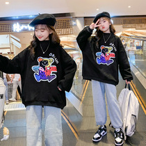 Girl Plus Velvet Clothing Net Red Girl Clothing 2022 New Tide Trendy Winter Dress Korean Version Big Boy Burst