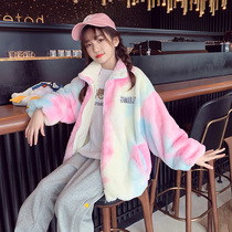 Girl Coat Winter Style Lamb Wool Plus Suede Thickened Fur Coat Foreign Air Trendy Han Fan Tong Clothes Winter Warm Blouse