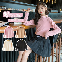 Girls undershirt Spring and autumn CUHK Tong High collar autumn Winter Han Fan Chaughong clothes tennis Red girl clothes 2022 new wave trendy