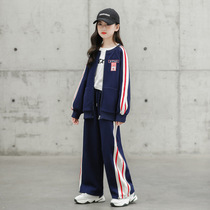 Girl Spring Clothing Suit Sport Two Sets Of Ocean Gas Nets Red Girl Clothing 2022 New Tide Trendy Han Fan Tide Clothes Autumn