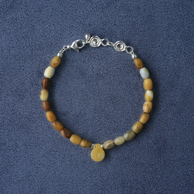 Sale E Pepe Pepper Salt·Wine Bottle Beaded Bracelet Yellow Opal Yellow Jade Black Mica Pebbles