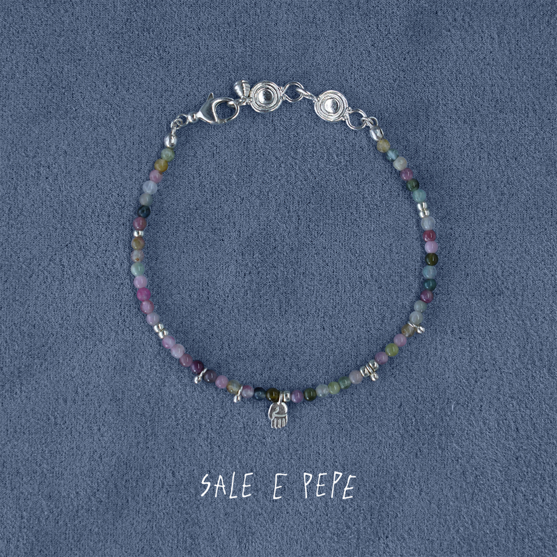 Sale E Pepe Pepper Salt·Tourmaline Glass Small Beaded Bracelet