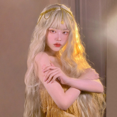 taobao agent Meisu rice white wig female long hair lolita wool roll corn hot 2023 new fashion cos animation