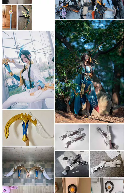 League of Heroes Hai Con Mèo Truyền Thuyết về Ngọc Thanh Kiếm lol Thanh Kiếm Cô Gái Irelia cosplay vũ khí và mũ đạo cụ