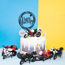 Motorcycle Machine Cake Decoration Pendulum Pieces Heavy Machinery Car Emulation Children Toys Boy God Birthday Cake Plugin