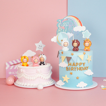 (Special Price) Birthday Cake Decoration Small Pig Small Bear Ducks Valentines Day Crown Monkey Doll Swing Piece Decoration