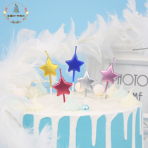 Birthday cake decoration candle plug-in five-pointed star colored candle baking dessert table small star plug-in candle