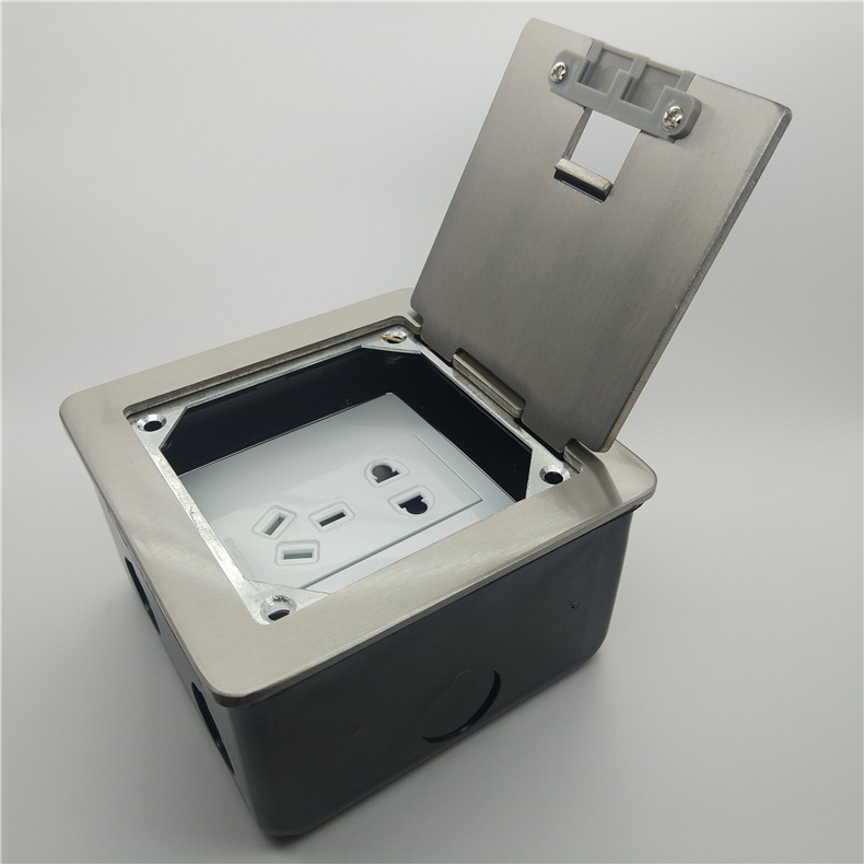 Stainless steel ultra-thin inserts concealed ground socket waterproof open ground socket can be built in 1 bit 86 panel