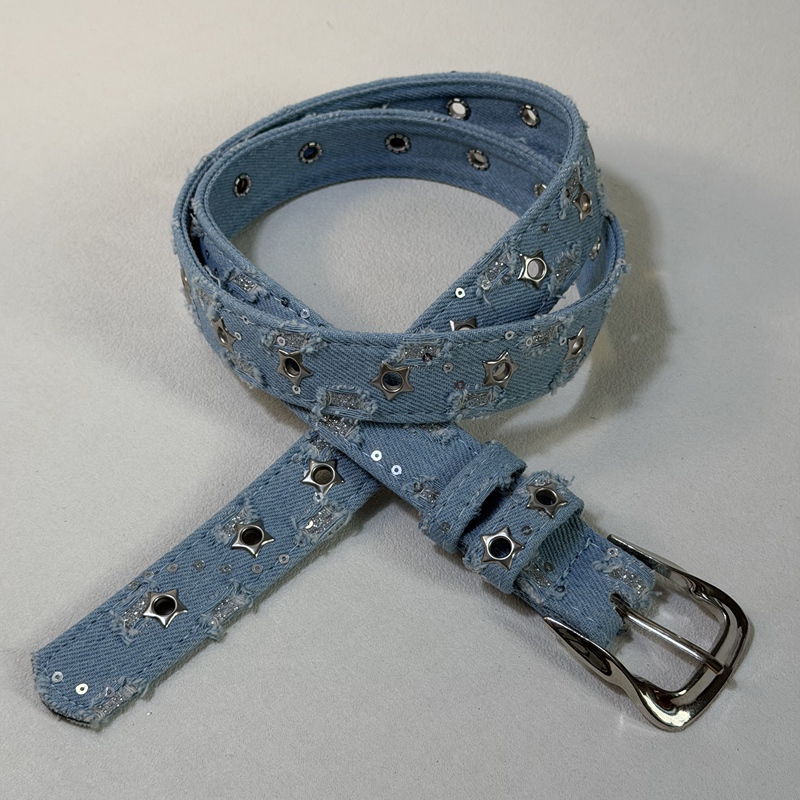 2026 New Retro Star Studded Denim Belt Y2K Versatile with Jeans Women's Belt with a High-End Feel 2026 New Retro Star Studded Denim Belt Y2K Versatile with Jeans Women's Belt with a High-End Feel