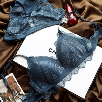 European and American French thin Cup sexy bra no steel ring comfortable lace girl triangle cup top underwear underwear suit