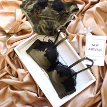 No steel ring small chest half cup gathered underwear lace sexy top thin bottom thick three-breasted girl bra set women