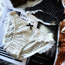 3 Dress Retro Art Cute Strawberry Lace Lace Mid Low Waist Getaway Sexy Bag Hip Triangle Pants Day Tie Underwear