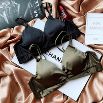 High-grade satin triangle cup comfortable underwear soft breathable upper support no steel ring bra bra temperament no trace bra sexy