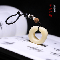 Quiet Zhiyuan natural camel bone with type safety buckle original Keychain Car pendant to ward off evil spirits and safety