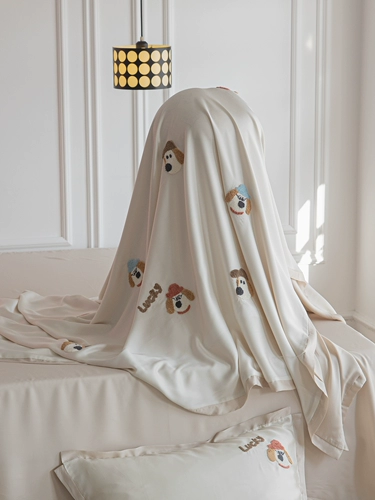 Милая подушка, двусторонний комплект для обучения математике, шелковая летняя простыня, покрывало, с вышивкой, 4 предмета