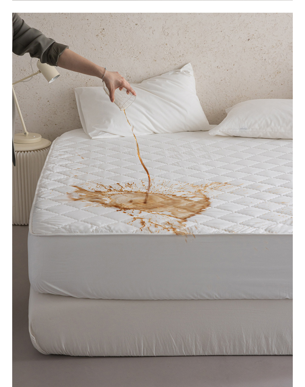 Простая натяжная простыня с хлопковым наполнителем водонепроницаемая защитная накидка с полным покрытием пылезащитный нескользящий мягкий чехол для двуспальной кровати