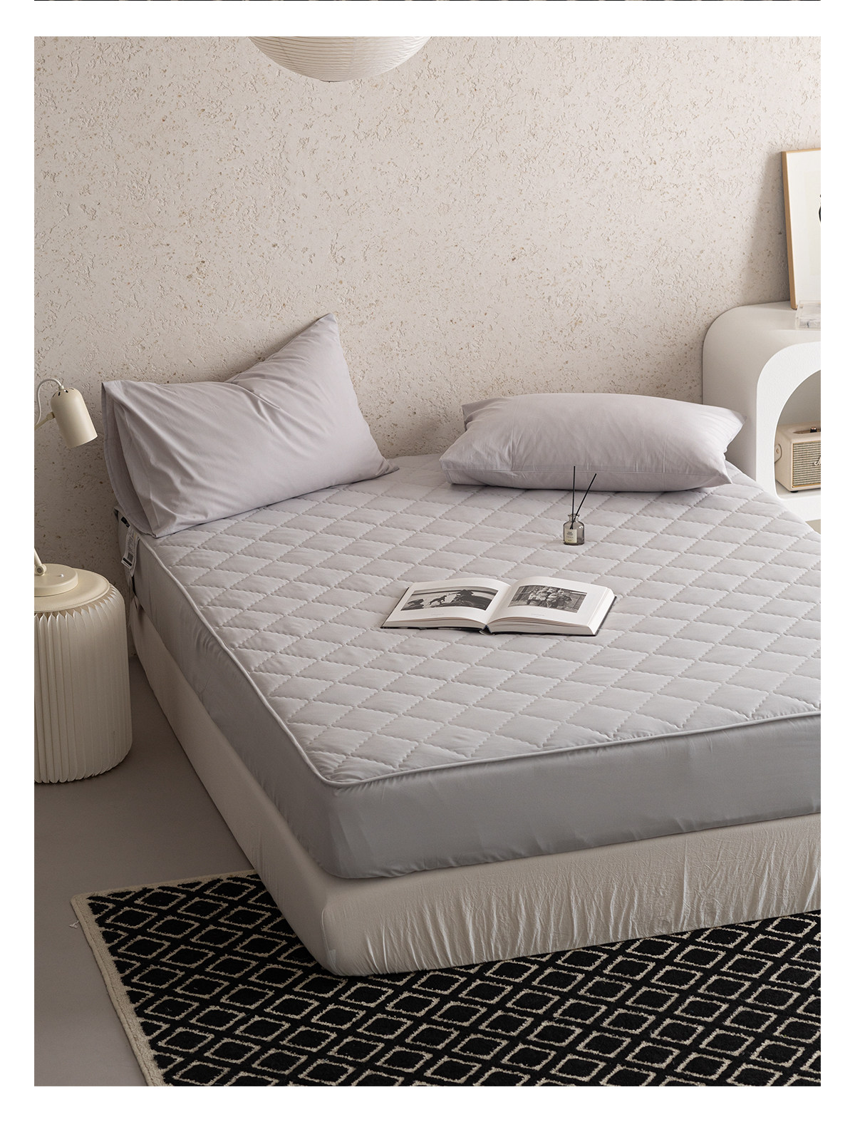 Простая натяжная простыня с хлопковым наполнителем водонепроницаемая защитная накидка с полным покрытием пылезащитный нескользящий мягкий чехол для двуспальной кровати