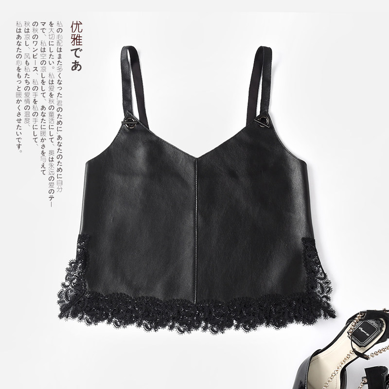 Europe station 2022 fall new short Leather Harness Vest Woman outside wearing a baby bag skirt leather vest with a Korean version